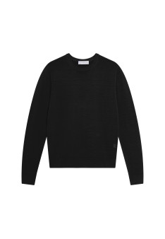 Crew neck sweater with logo in merino wool - Eddie