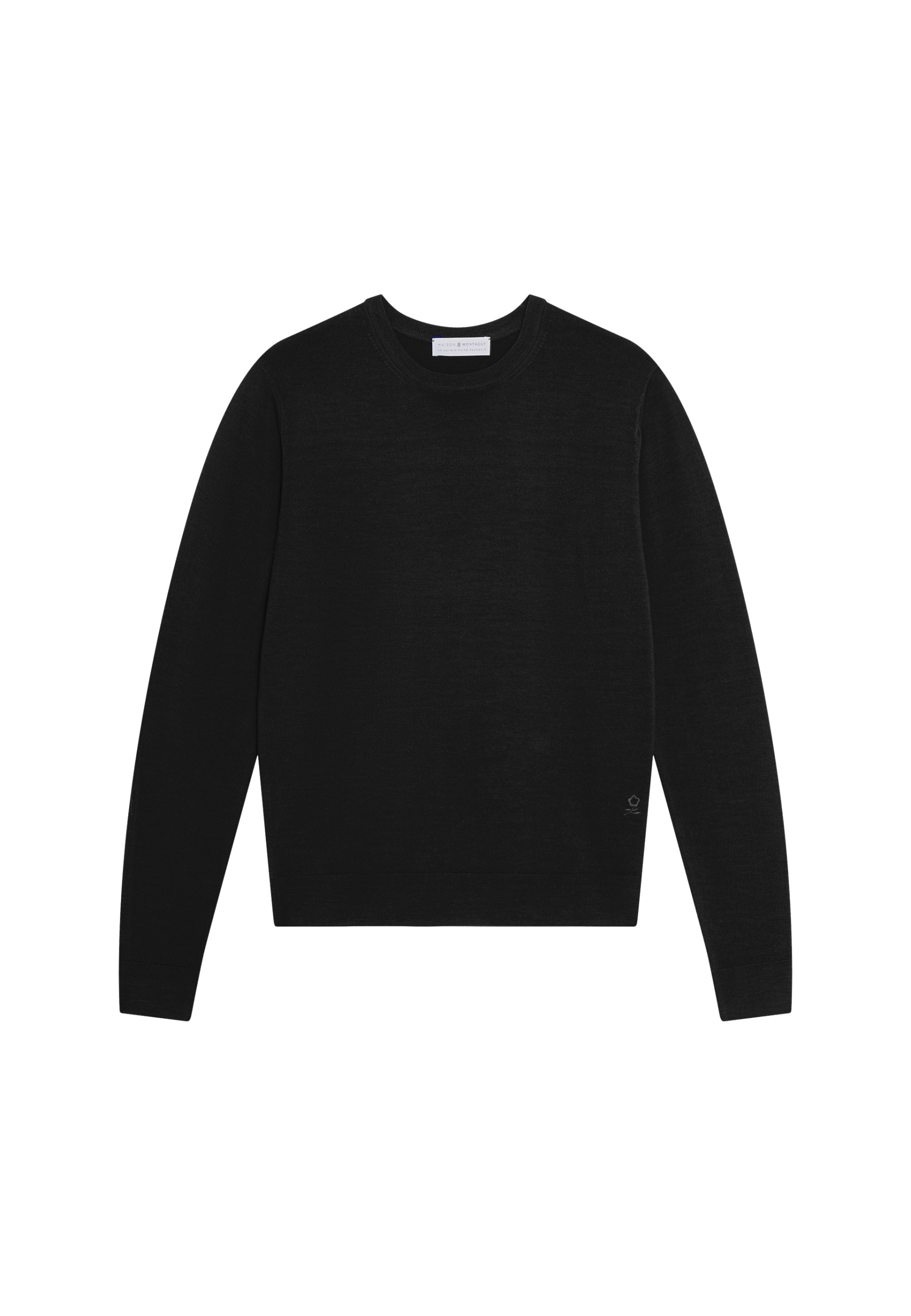 Pull col rond avec logo en laine mérinos - Eddie