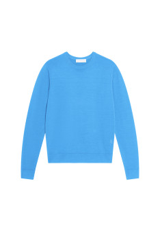 Crew neck sweater with logo in merino wool - Eddie