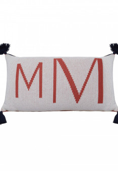 Coussin avec noeud en coton bio - Kansas