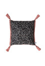 Maison Montagut x Maison Martin Morel reversible cushion cover - Idylle 6330 rafale safran - 10 gris fonce