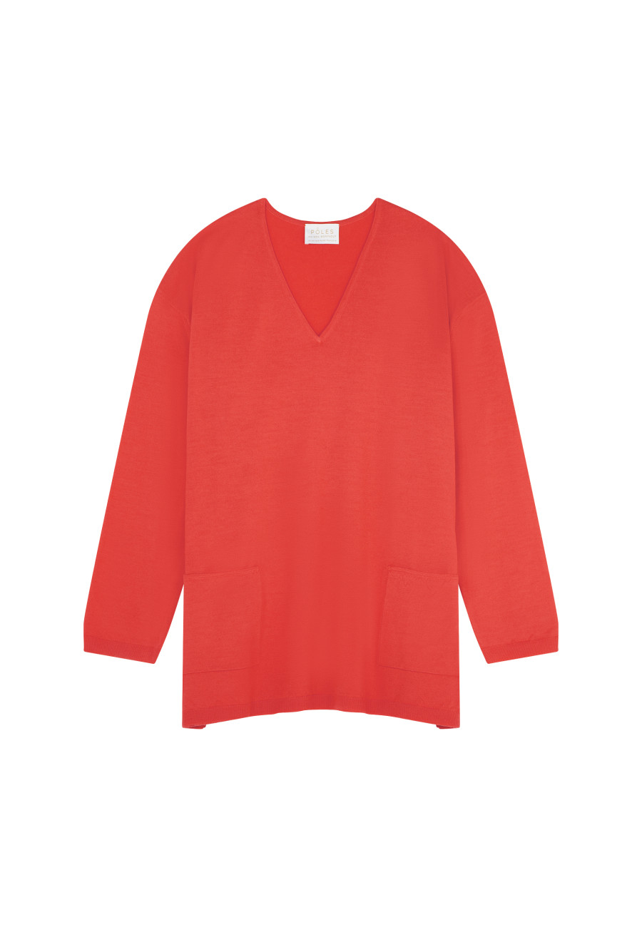 Loose-fitting merino wool sweater with pockets - Albertine