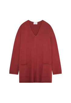 Loose-fitting merino wool sweater with pockets - Albertine