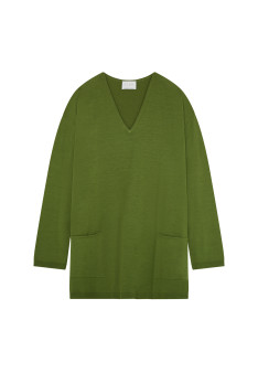 Loose-fitting merino wool sweater with pockets - Albertine