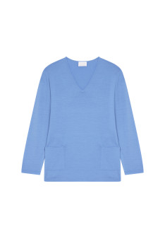 Loose-fitting merino wool sweater with pockets - Albertine