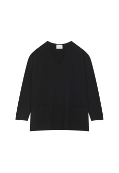 Loose-fitting merino wool sweater with pockets - Albertine