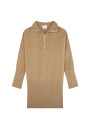 Pull long col zippé en laine et cachemire - Charlotte