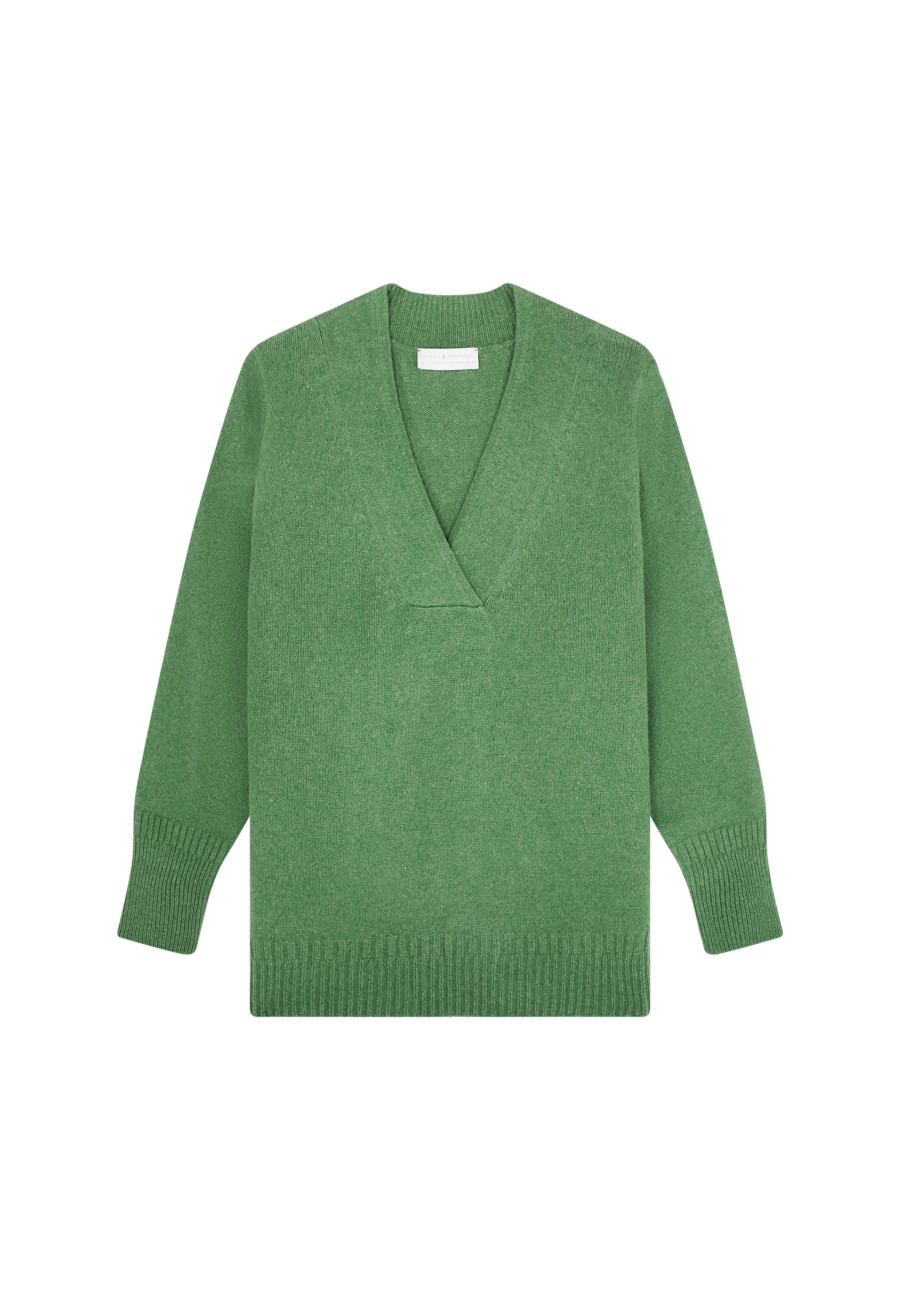 Loose-fitting V-neck cashmere and wool sweater - Chloé