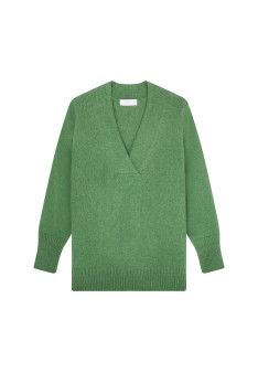 Loose-fitting V-neck cashmere and wool sweater - Chloé