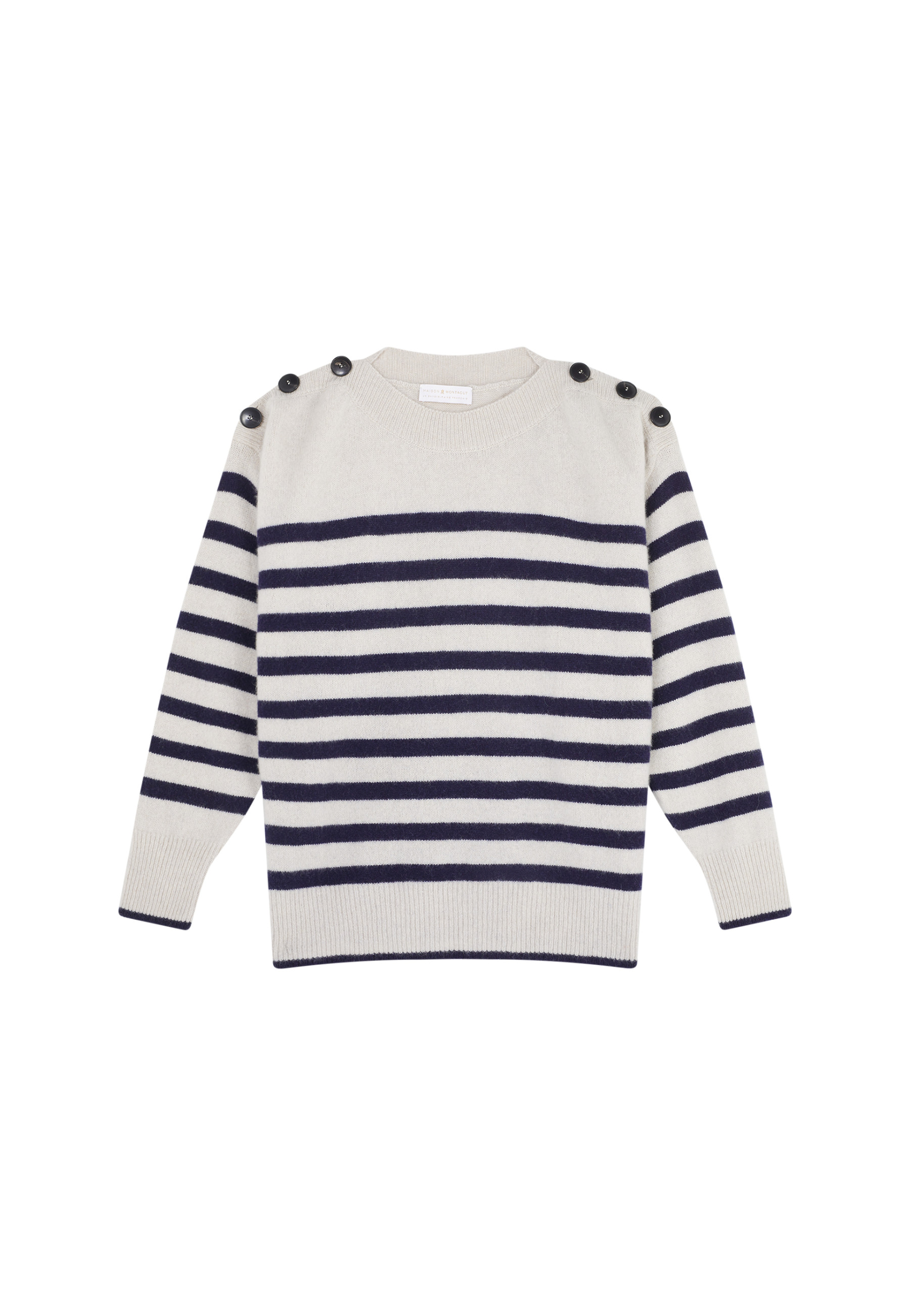 Pull marinière en cachemire et laine - Carice 8305