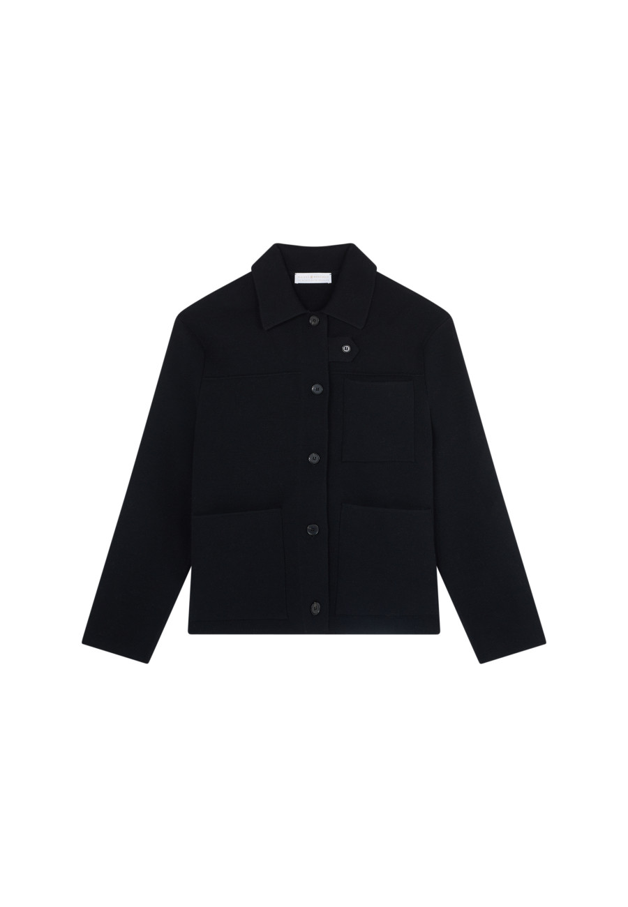 Merino wool jacket with buttons and pockets - Coline