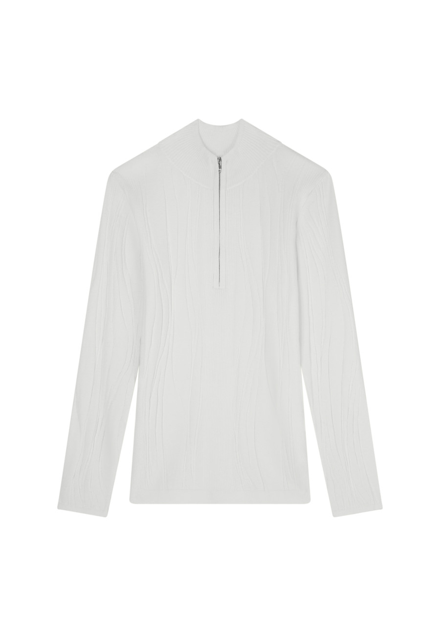 Suéter com zíper em mistura de lã - Cacilda