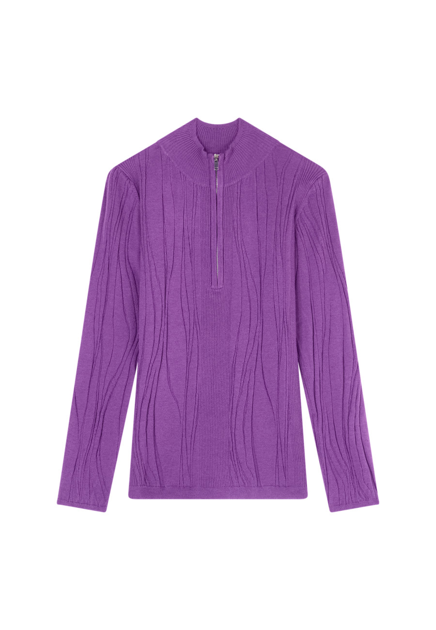 Pull zippé en laine mélangée - Cacilda