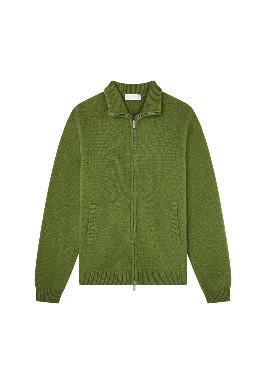 Zipped jacket in 4-ply cashmere - Balthazar