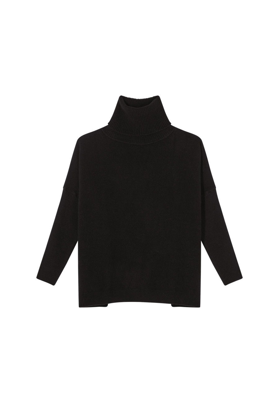 Pull oversize col roulé laine et cachemire - Clara