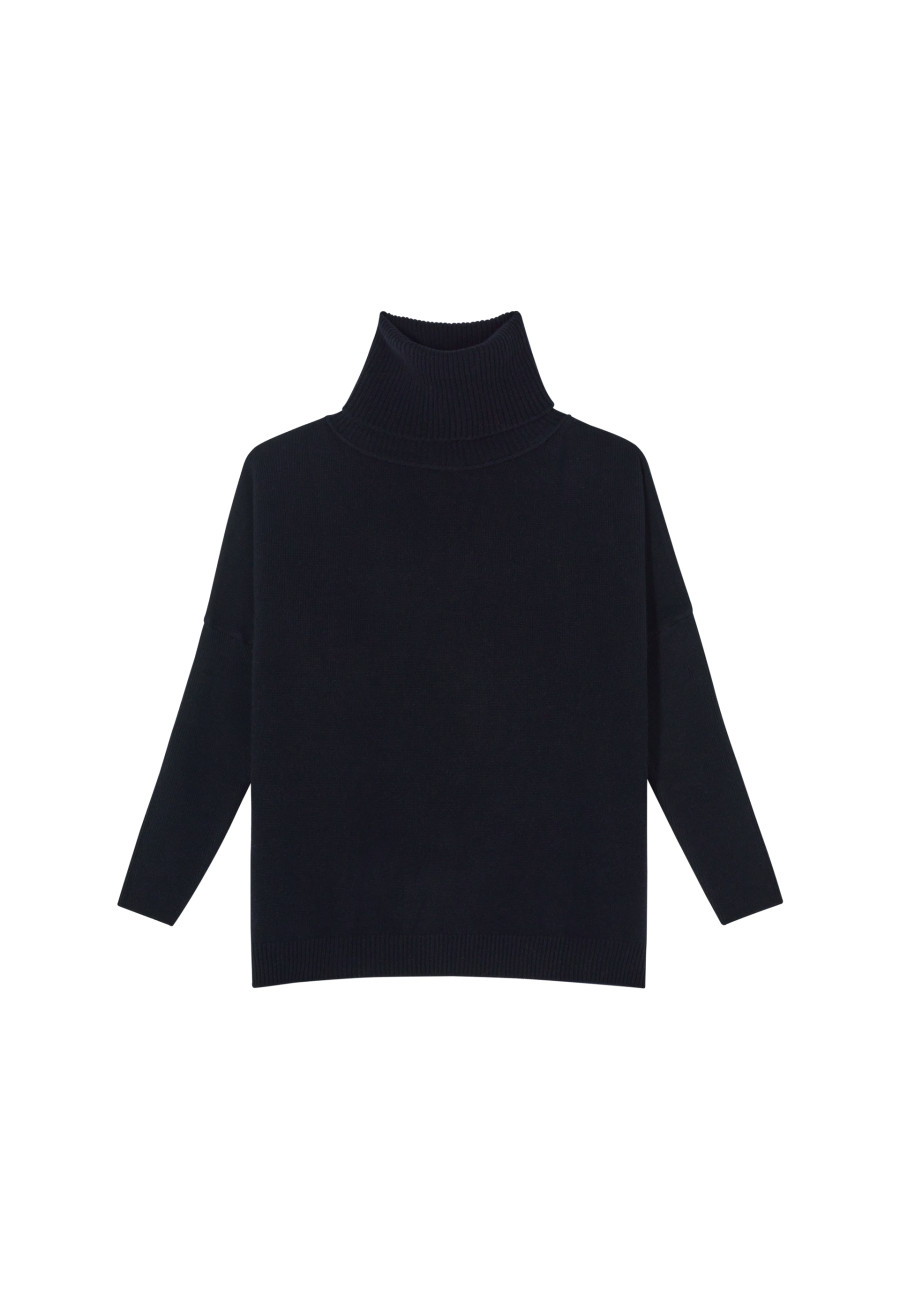 Pull oversize col roulé laine et cachemire - Clara