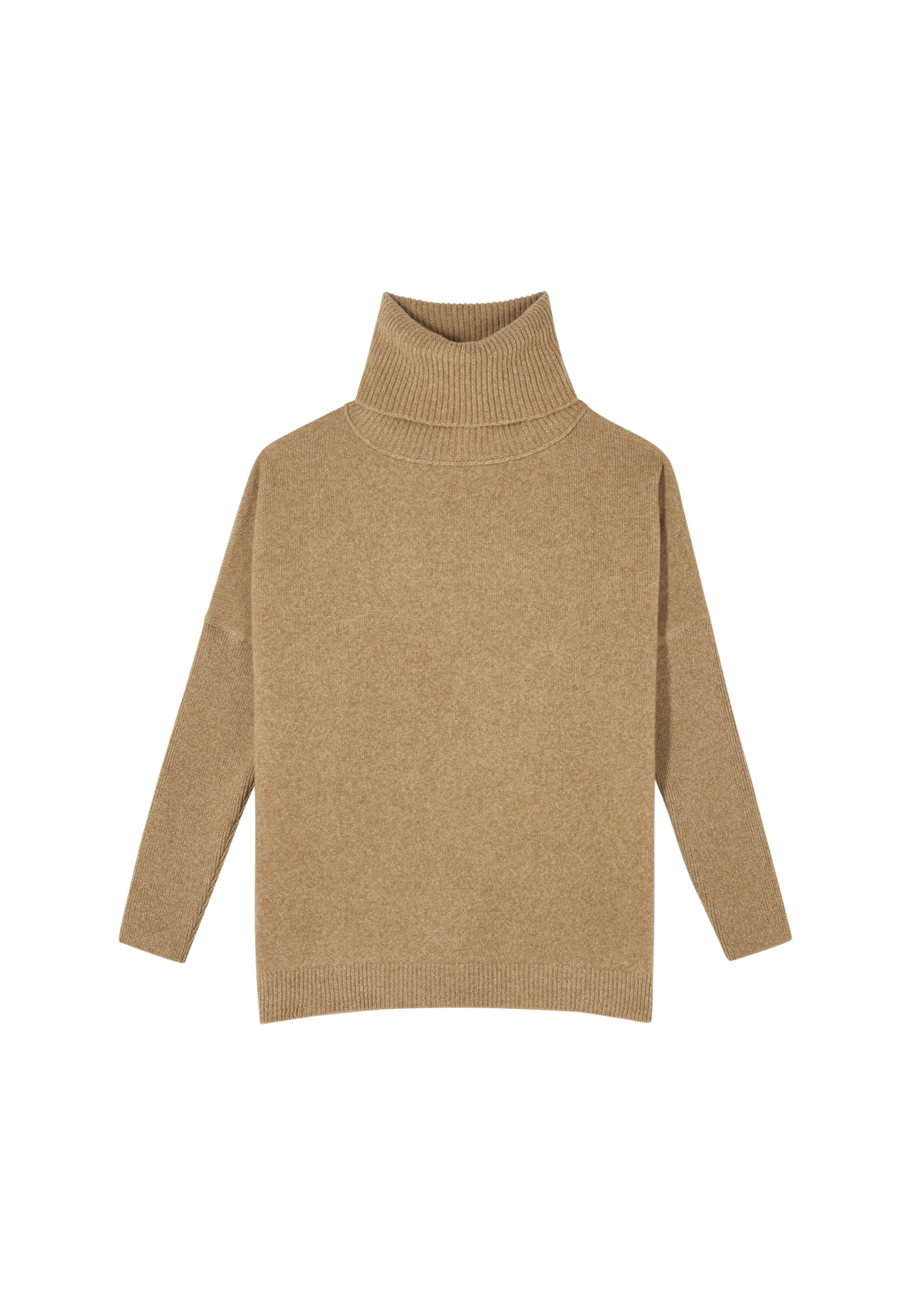 Pull ample col roulé en laine et cachemire