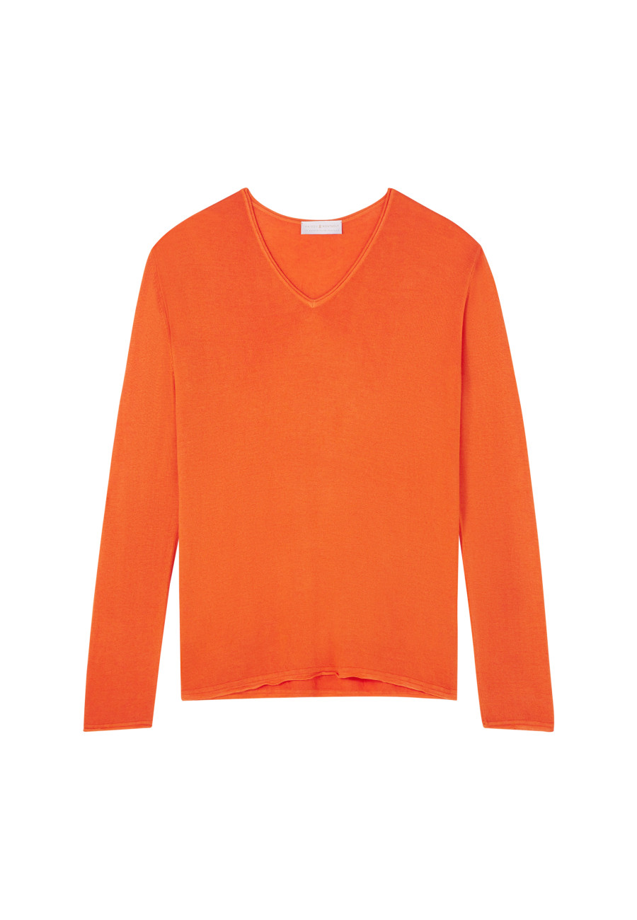 T-shirt col V en bambou cachemire - Aeline