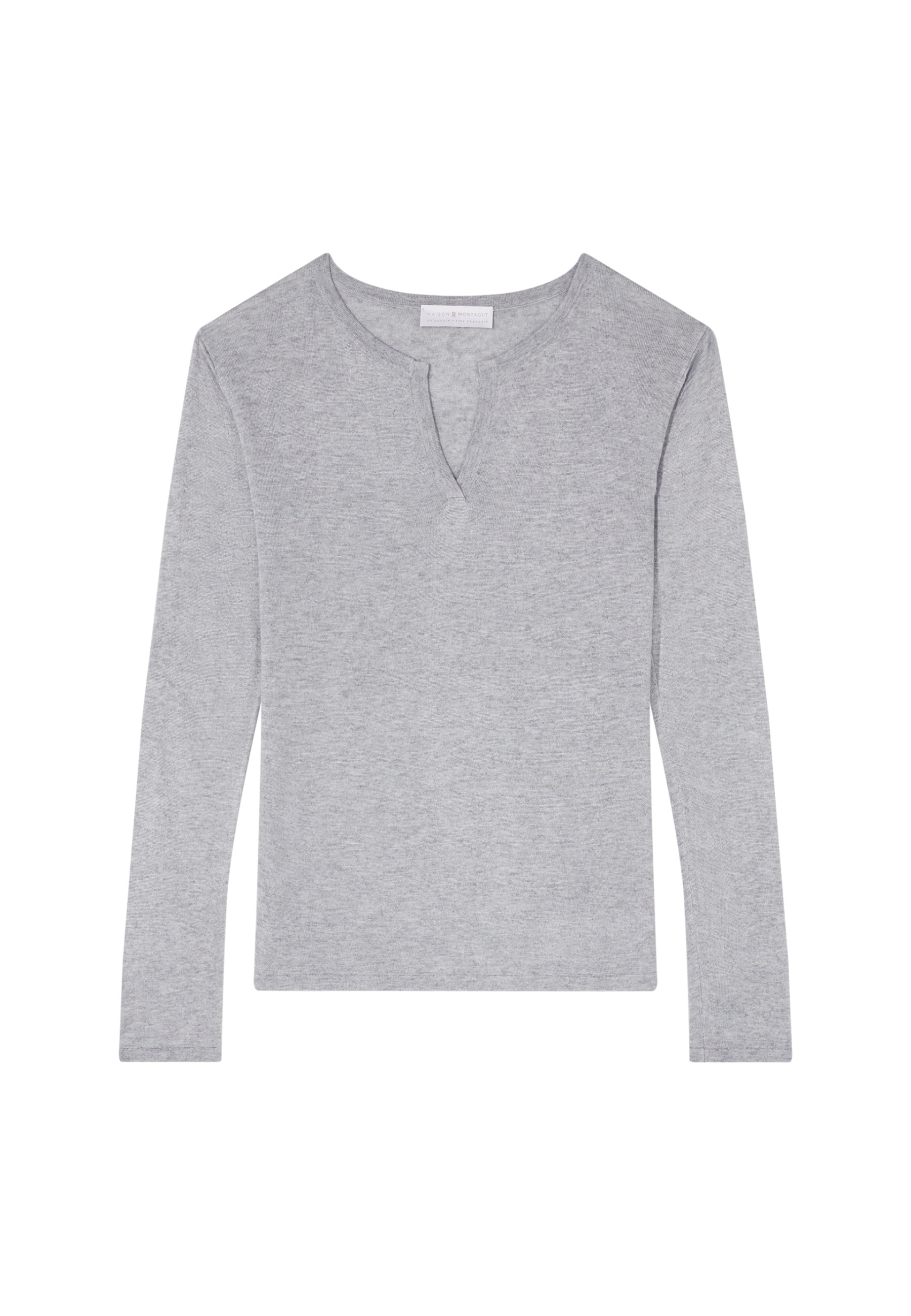 T-shirt col tunisien en bambou cachemire - Alicia