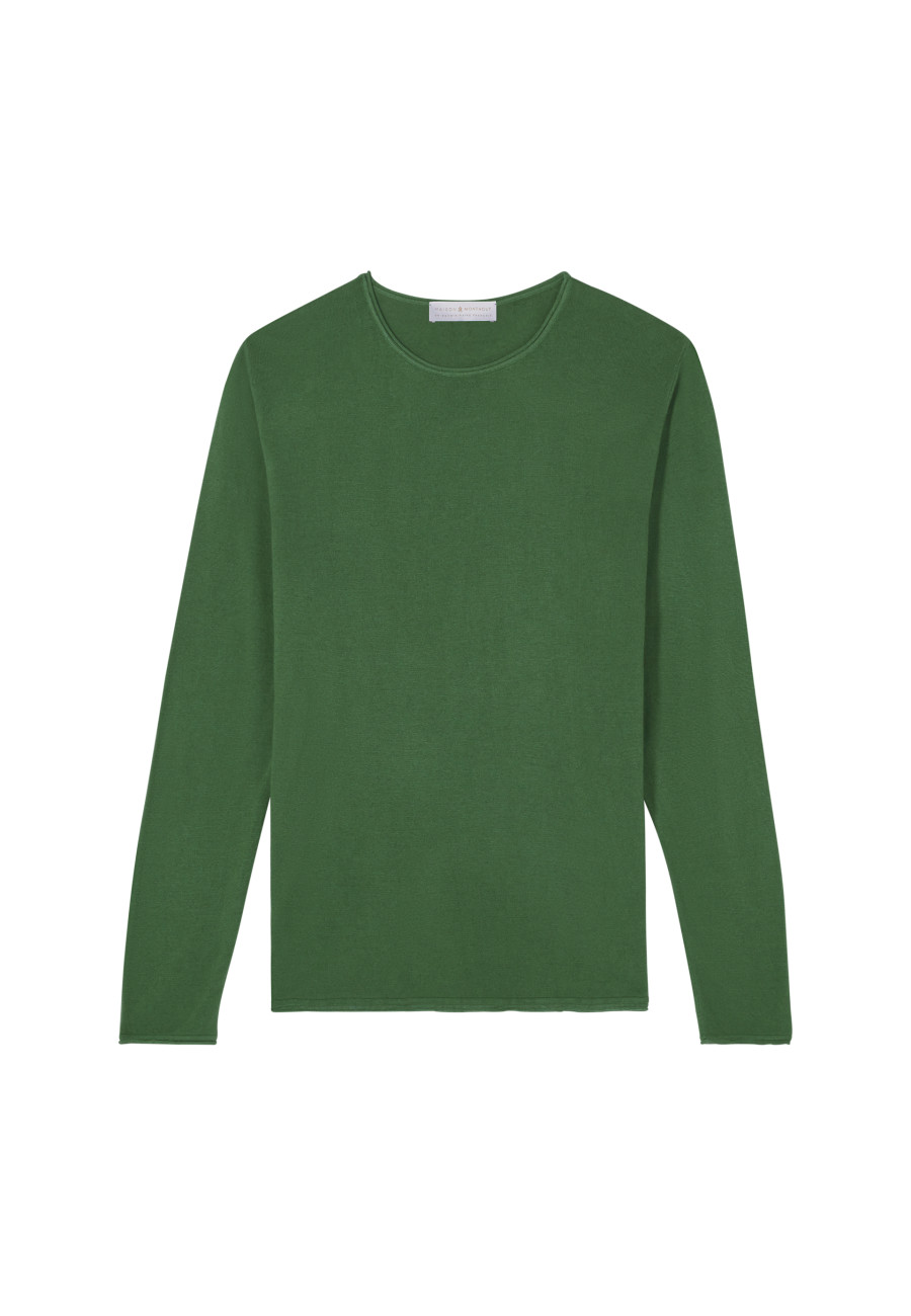 Camiseta de gola redonda em fibra de cashmere e bambu - Aelia