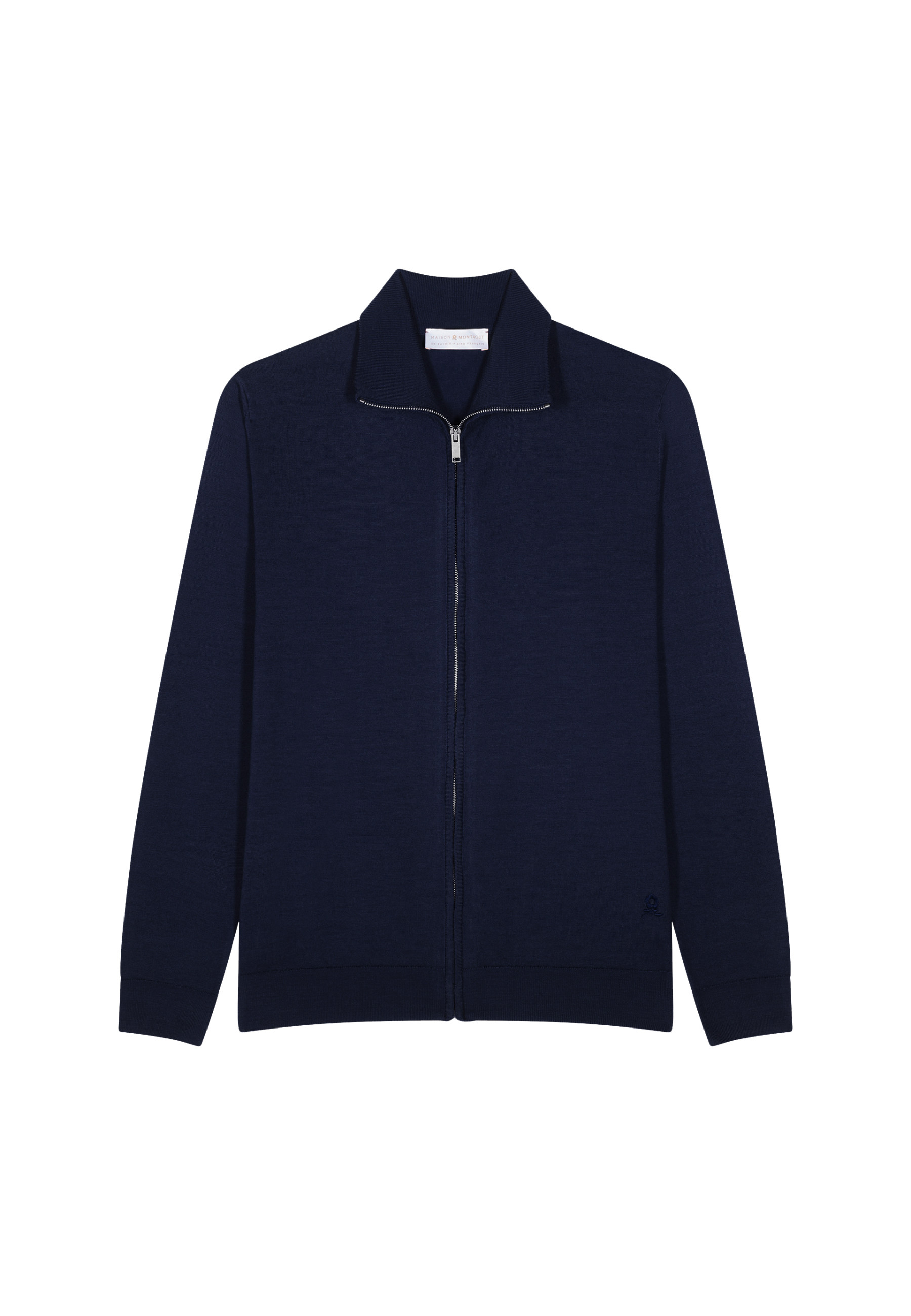 Gilet zippé avec logo en laine mérinos - Estian