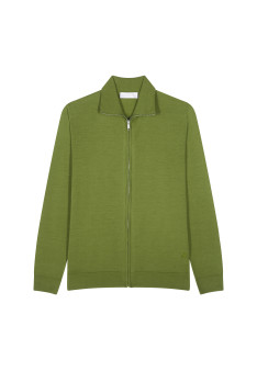 Zipped vest with logo in merino wool - Estian