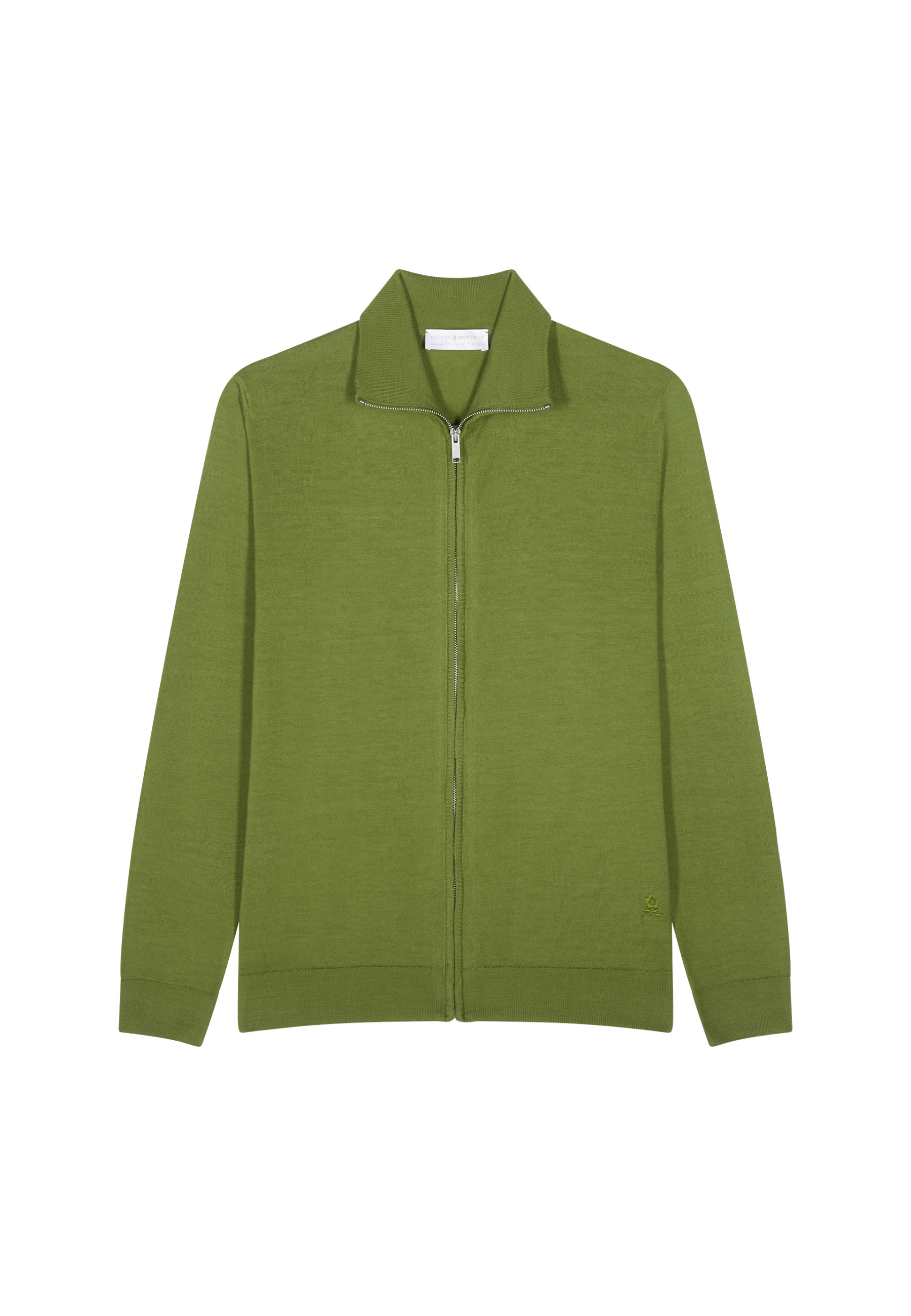 Gilet zippé avec logo en laine mérinos - Estian