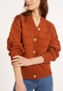 Gilet ample à côtes en coton - Mardy 8030 cannelle - 07 Marron