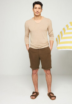 Casual shorts 100% linen-Rodez