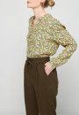 Chemisier manches longues à motifs en chaine et trame viscose - Seina 7723 kaki - 83 Kaki