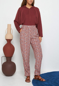 Patterned trousers in viscose warp and weft - Septime