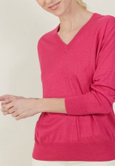 Pull emmanchures marteau en lin cachemire - Bailen