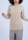 Pull col montant en laine & alpaga - Syllia 6620 greige - 13 Beige moyen