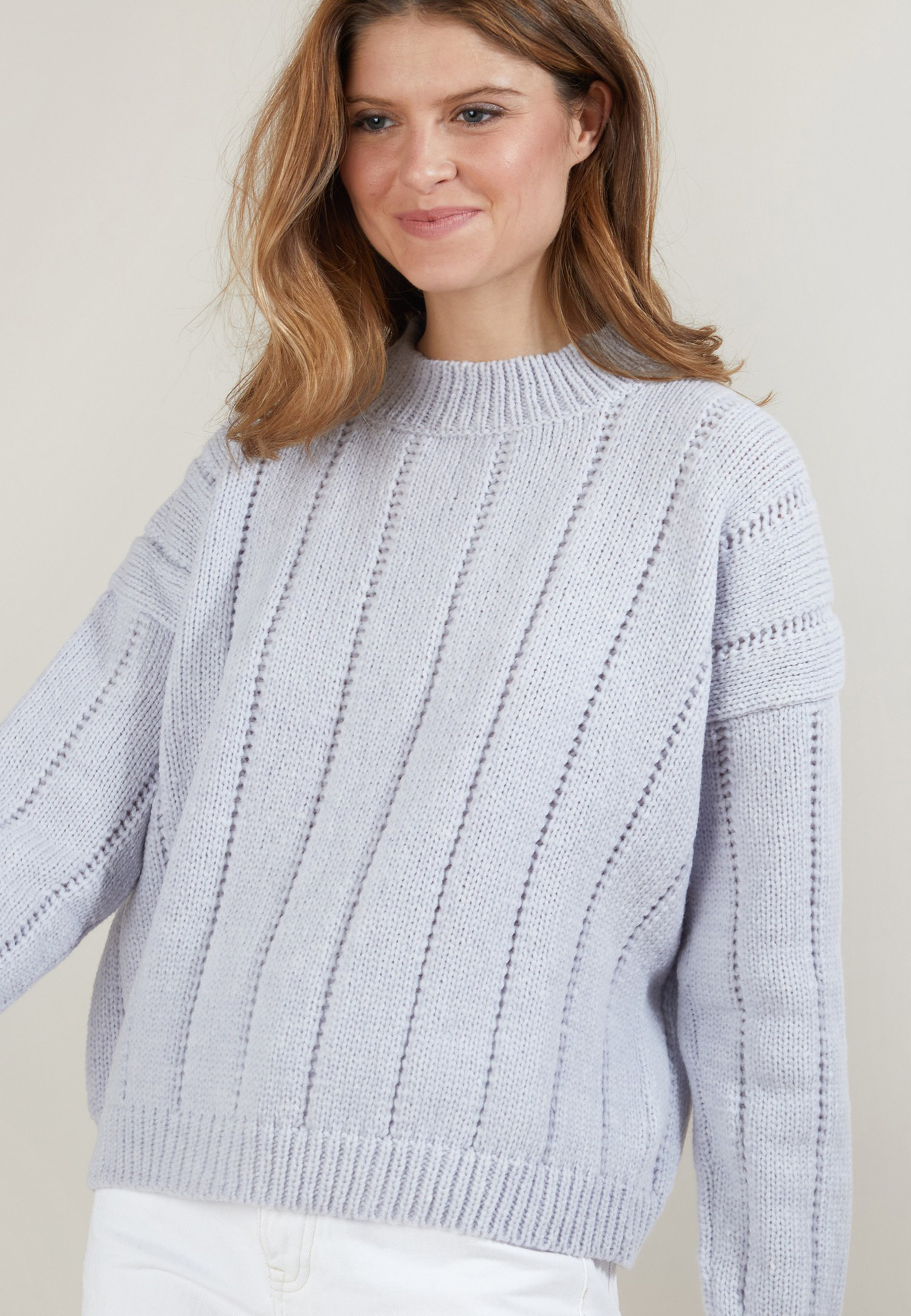 Pull col rond en laine nylon - Gustave 7013 vapeur - 77 Bleu ciel