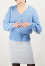 Pull col V en mohair - Gracy 7045 air - 04 Bleu clair