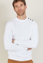Cotton button shoulder sweater - Bonze