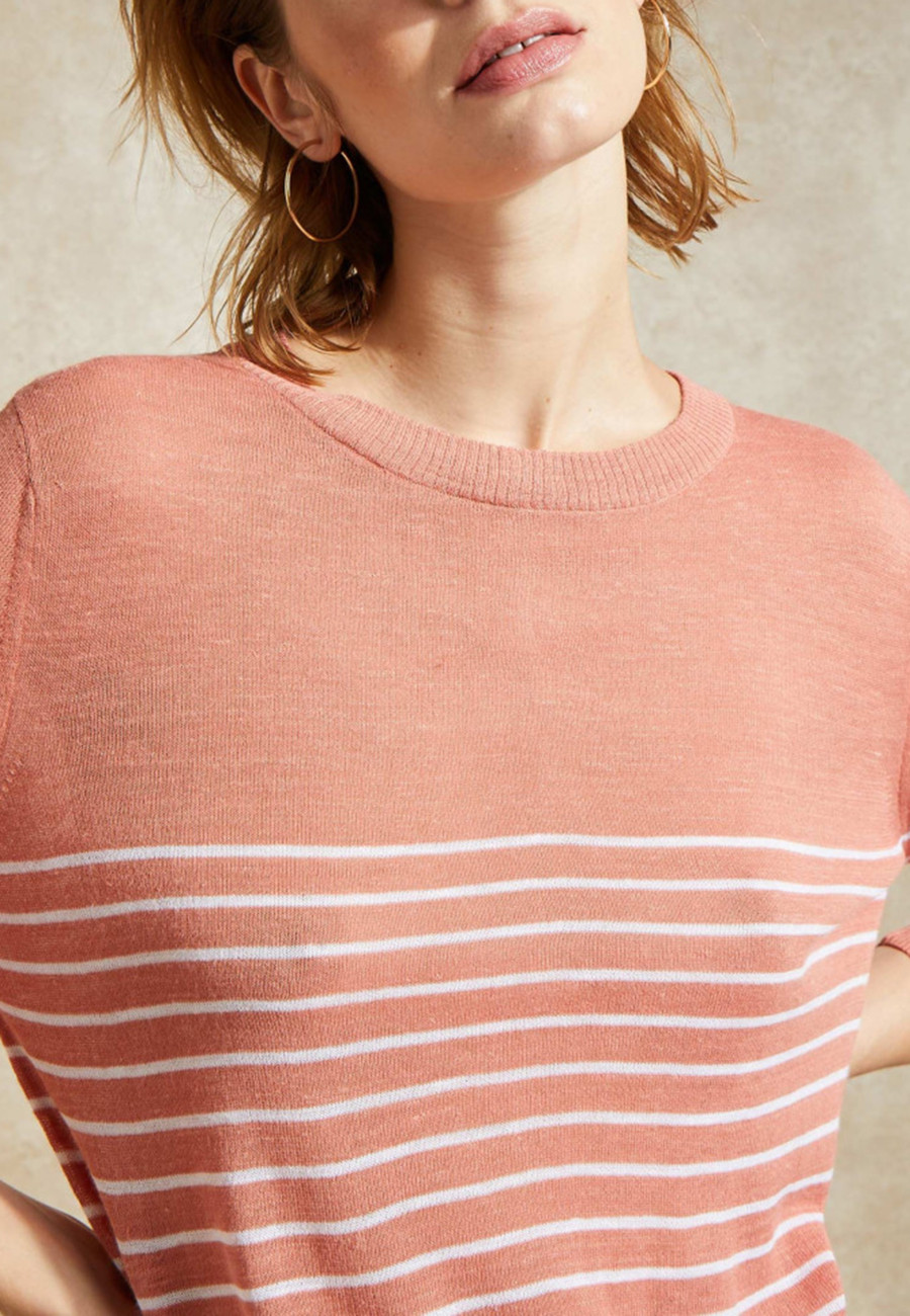 Long sleeve striped linen T-shirt - Tacha