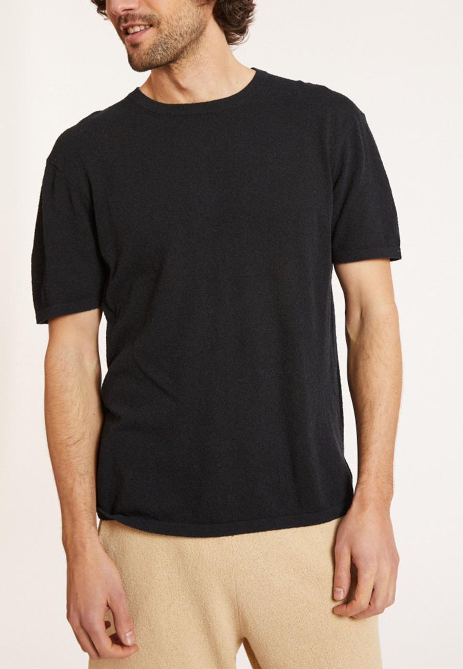 T-shirt col rond en coton brossé - Don