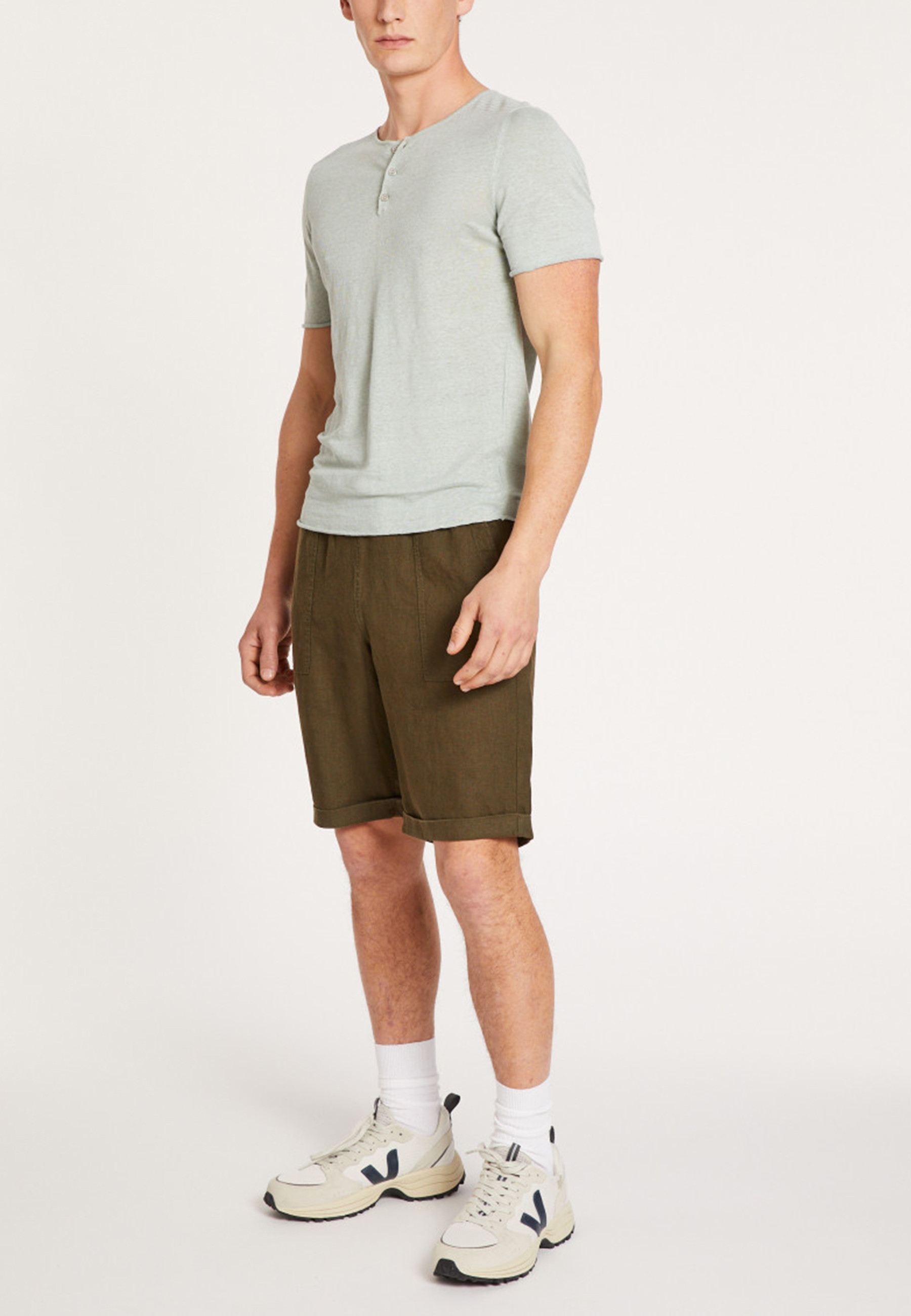 T-shirt col boutonné en lin - Leonce