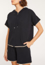 Short sleeve brushed cotton zip-up sweatshirt - Mackenzie
