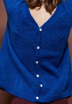 Pull col V avant et arrière en mohair