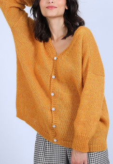 Pull col V avant et arrière en mohair