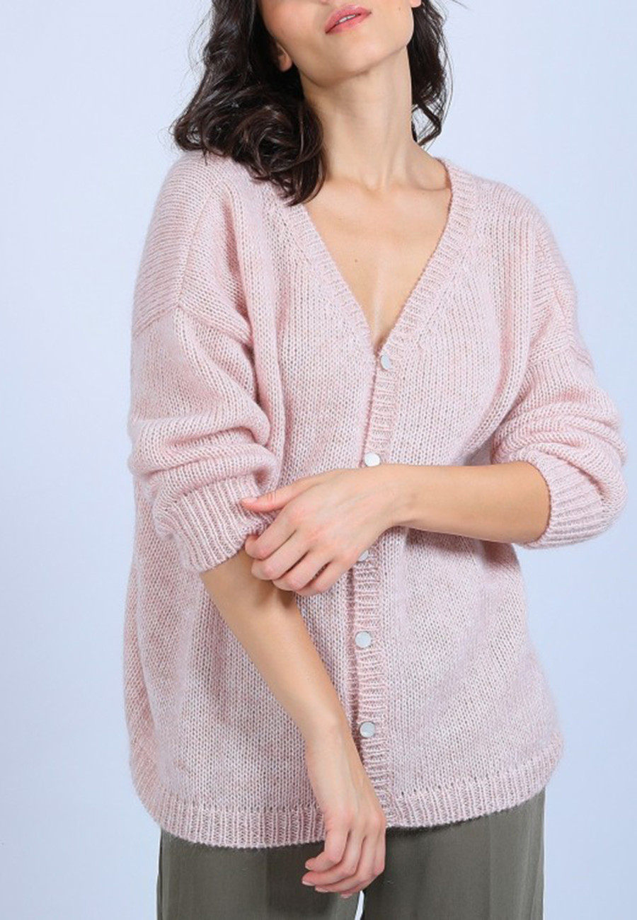 Suéter decote em V com frente e costas em mohair - Simon