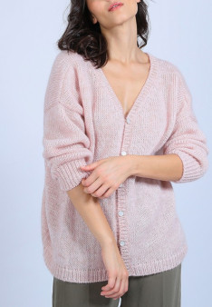 Pull col V avant et arrière en mohair