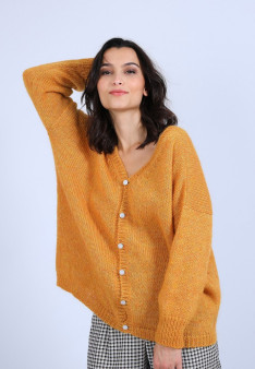 Pull col V avant et arrière en mohair