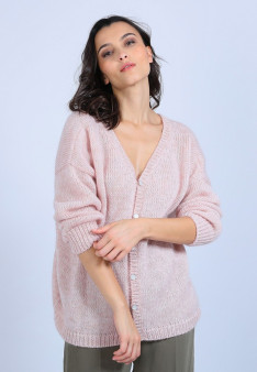 Pull col V avant et arrière en mohair