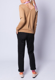 Wool and silk jumper with a slit in the back - Euphrosine