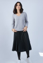 Pull col V en soie & laine velours - Bobby