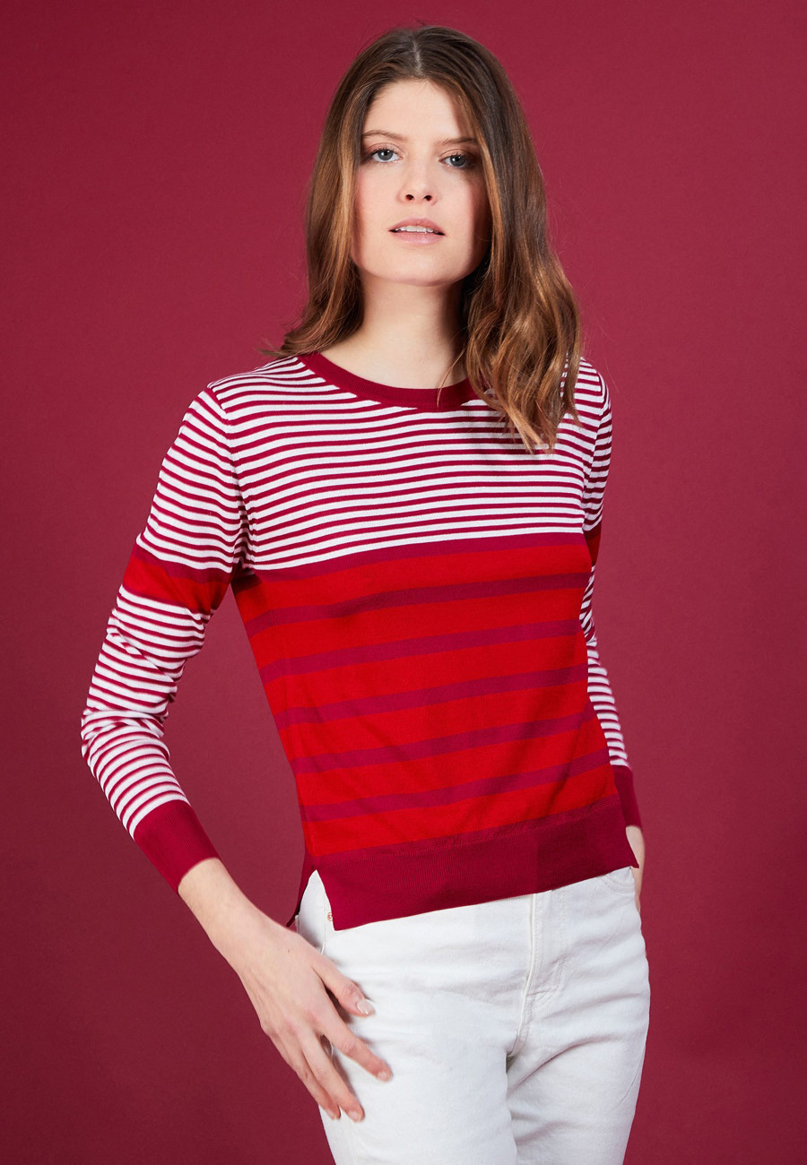 Natural silk round neck sweater - Amélia