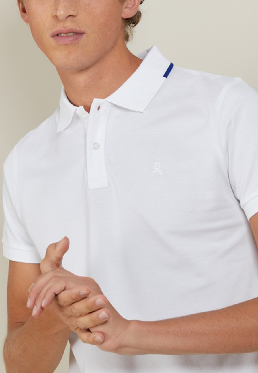 Short-sleeved cotton pique polo shirt - Babelle